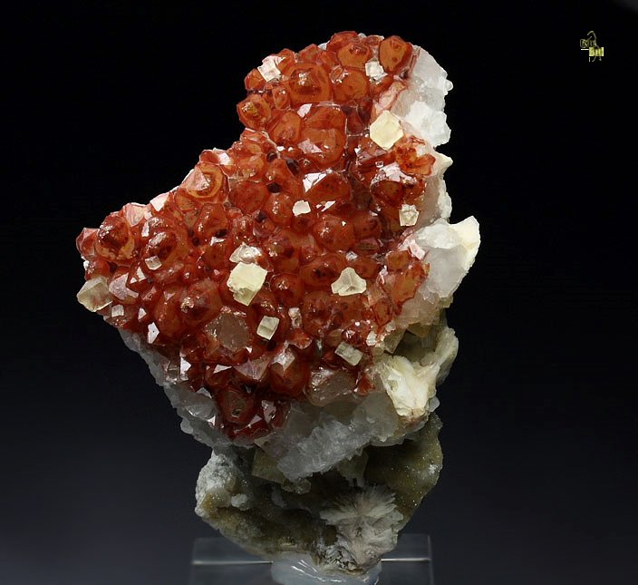 FLUORITE, QUARTZ with red  HEMATITE INCLUSIONS, BARYTE
