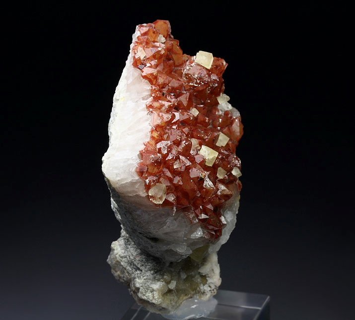 FLUORITE, QUARTZ with red  HEMATITE INCLUSIONS, BARYTE
