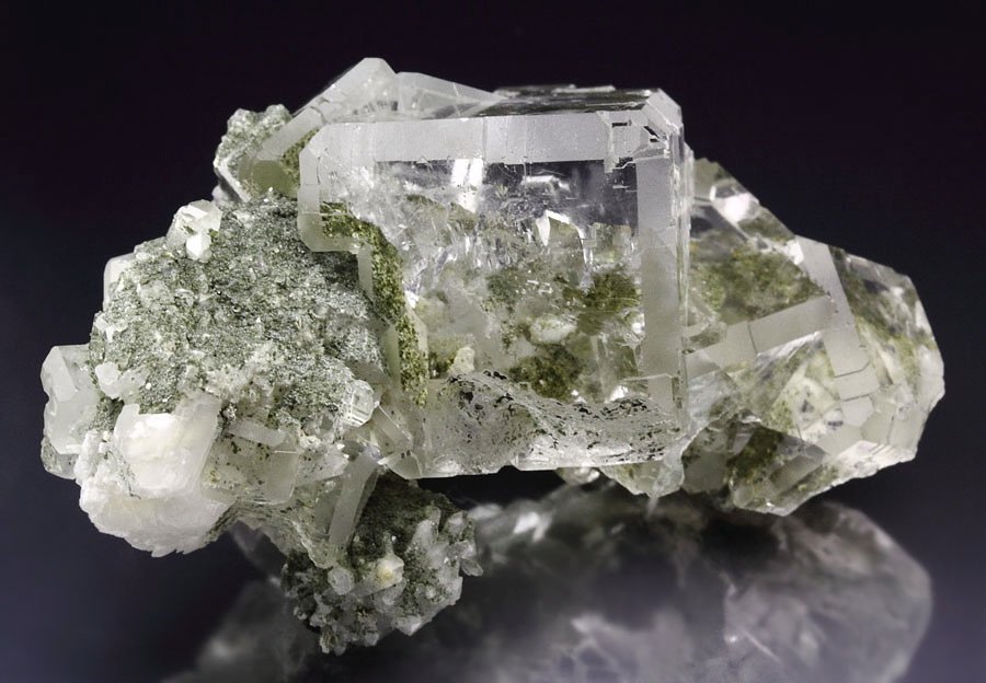 water-clear FLUORITE with QUARTZ inclusions