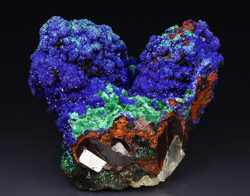 AZURITE, MALACHITE, QUARTZ