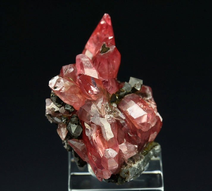 gem RHODOCHROSITE, QUARTZ