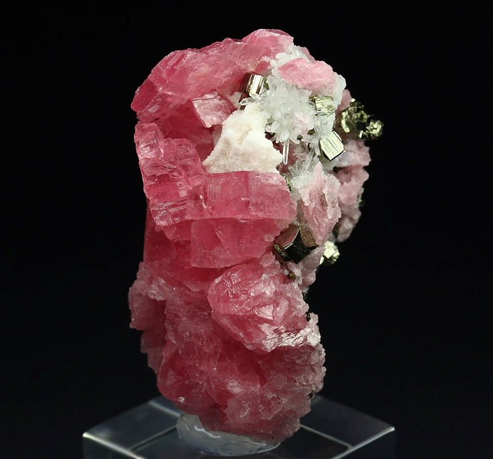 gem RHODOCHROSITE, PYRITE, QUARTZ, CALCITE