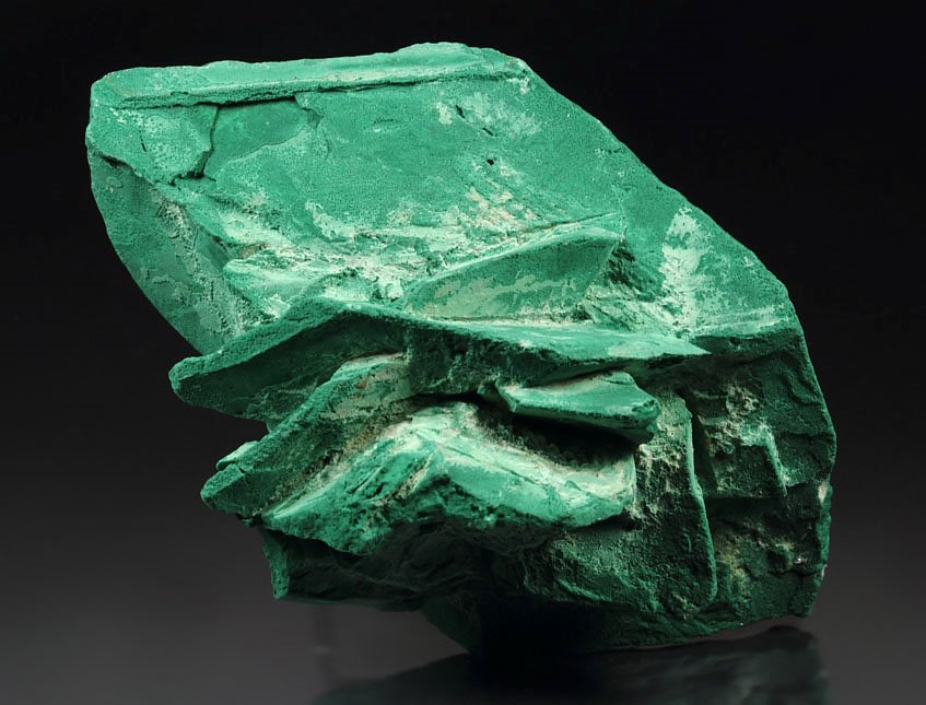 CALCITE pseudomorph after GLAUBERITE with man made green Copper coating - floater