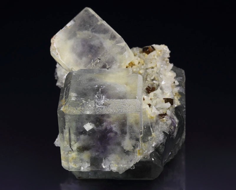FLUORITE with PHANTOMS and PYRITE inclusions
