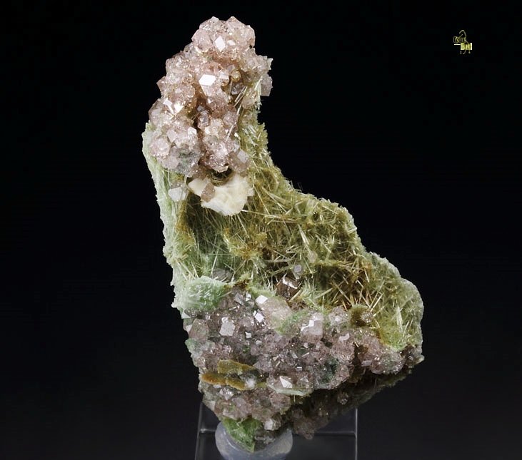 gem pink GARNET var. GROSSULAR with GREEN CORES, DIOPSIDE