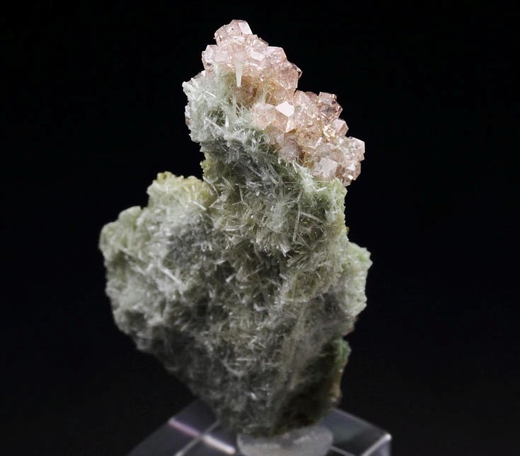 gem pink GARNET var. GROSSULAR with GREEN CORES, DIOPSIDE