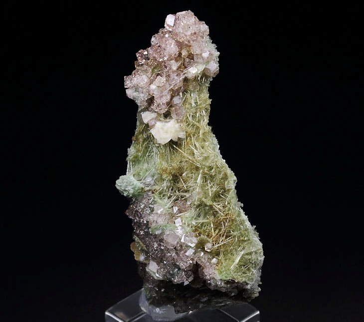 gem pink GARNET var. GROSSULAR with GREEN CORES, DIOPSIDE