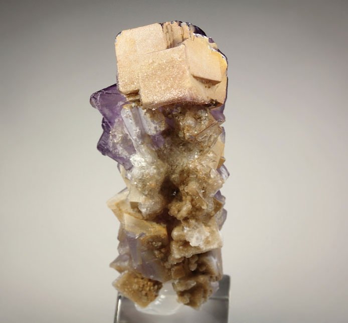 FLUORITE stalactite, CALCITE 