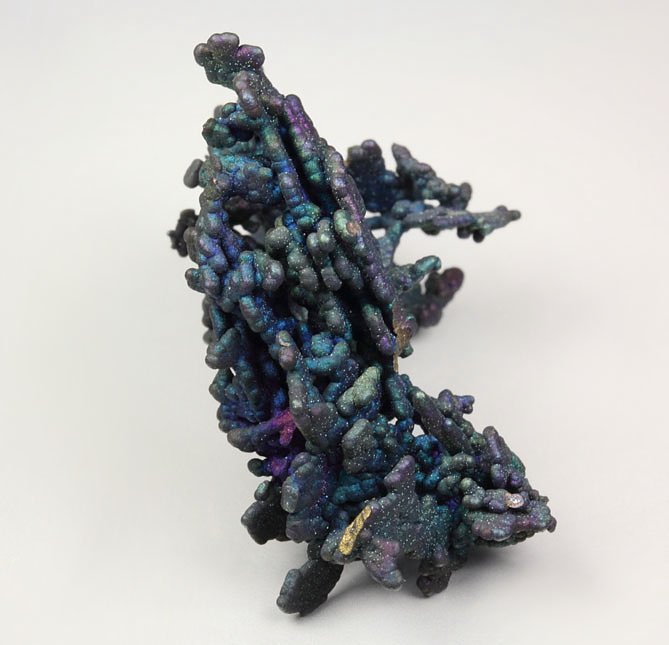 CHALCOCITE, DJURLEITE, iridescent CHALCOPYRITE