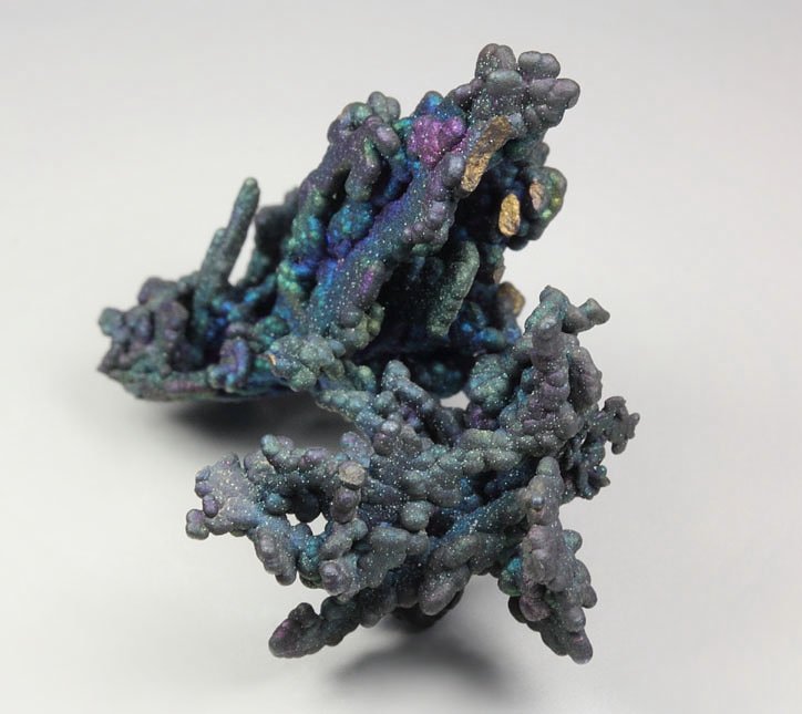 CHALCOCITE, DJURLEITE, iridescent CHALCOPYRITE