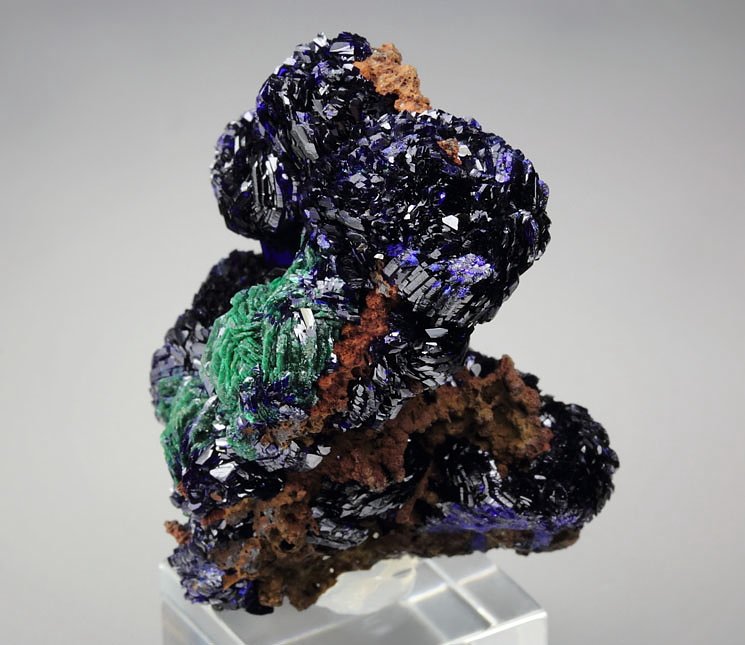 AZURITE, MALACHITE pseudomorph