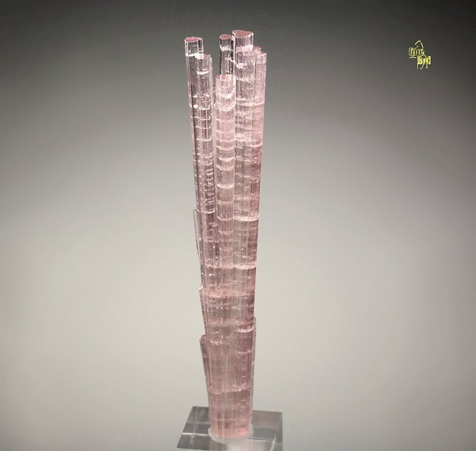 pink gem TOURMALINE var. ELBAITE bi-terminated