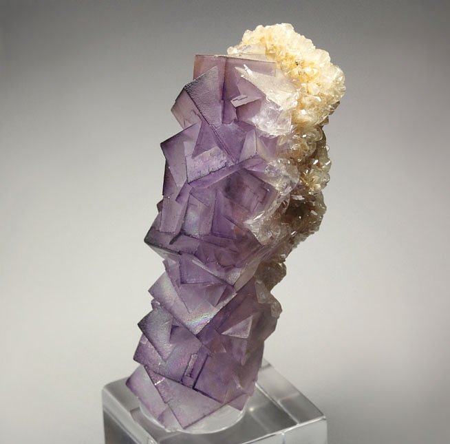 FLUORITE stalactite, CALCITE