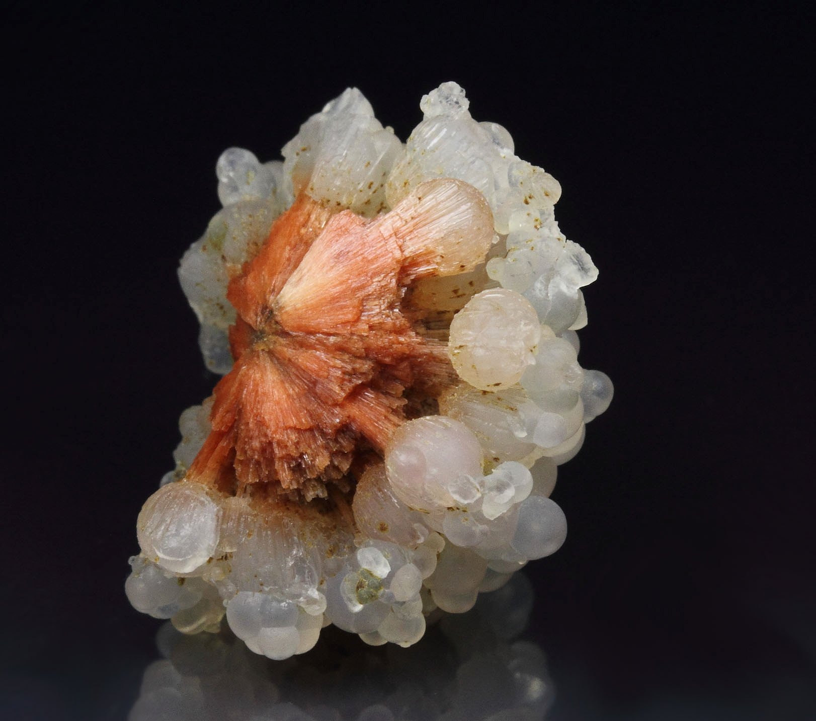 orange SCOLECITE, CHALCEDONY