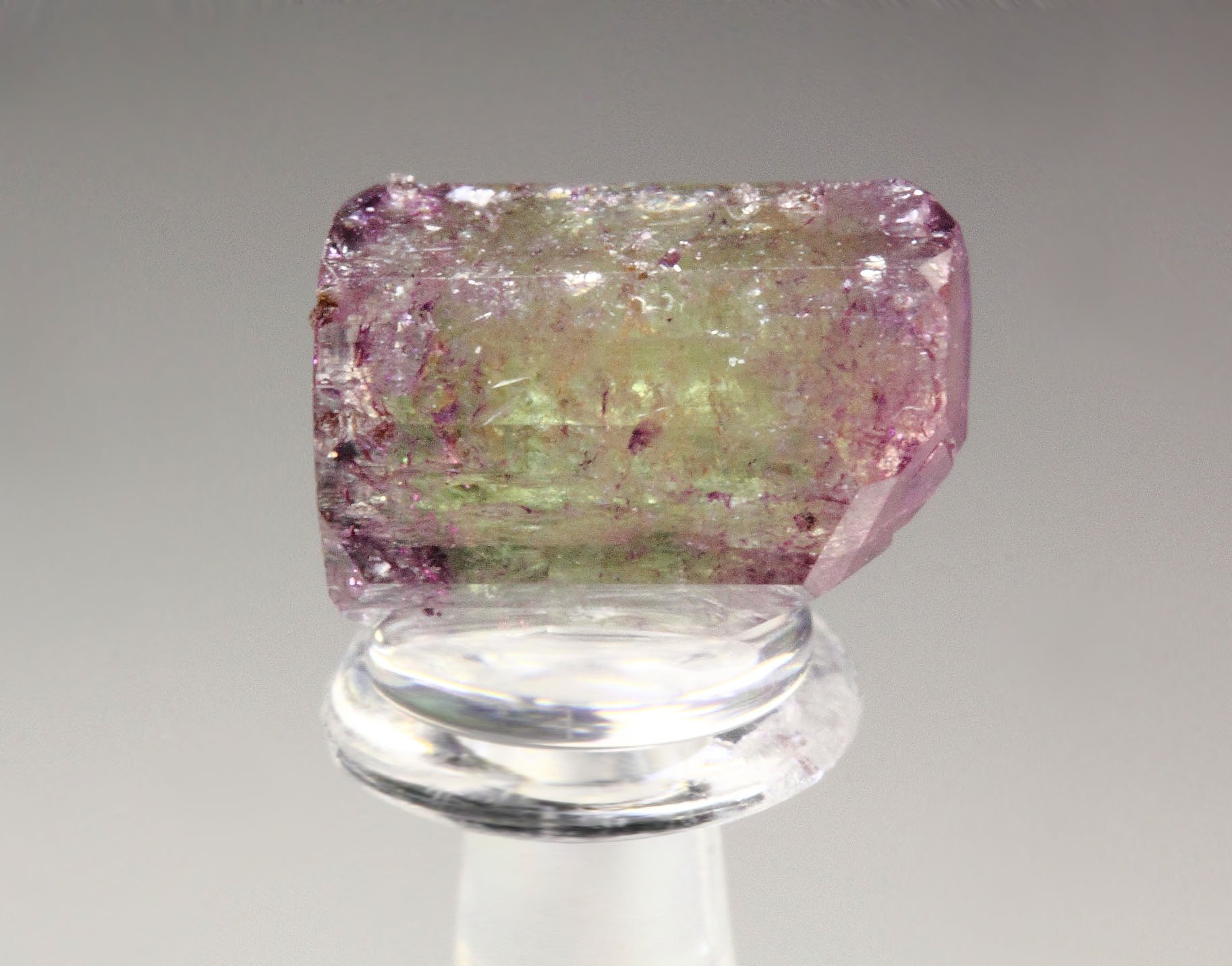 gem VESUVIANITE with RASPBERRY CAPS bi-terminated