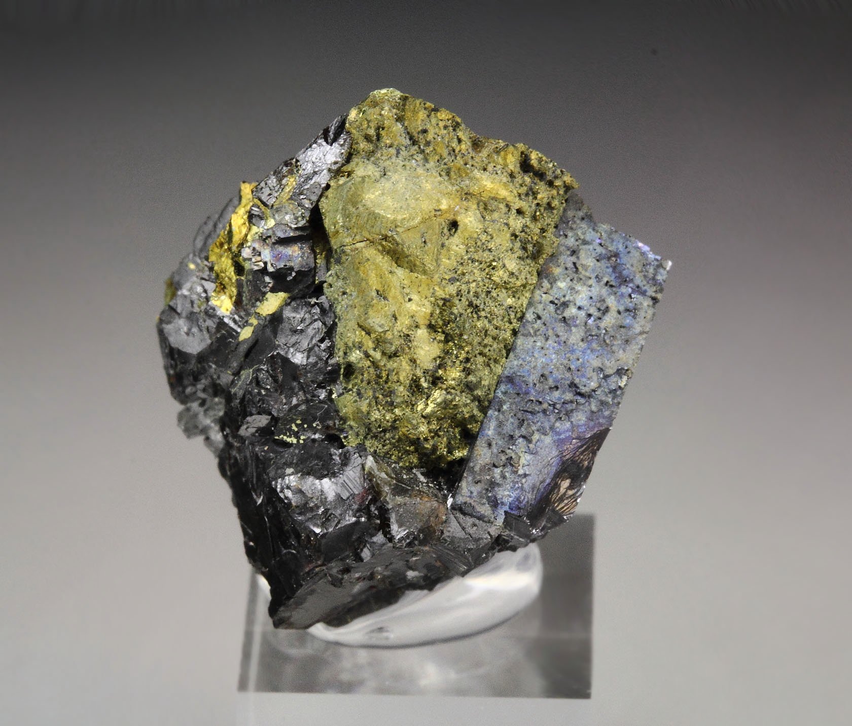 iridescent CHALCOPYRITE, GALENA, SPHALERITE