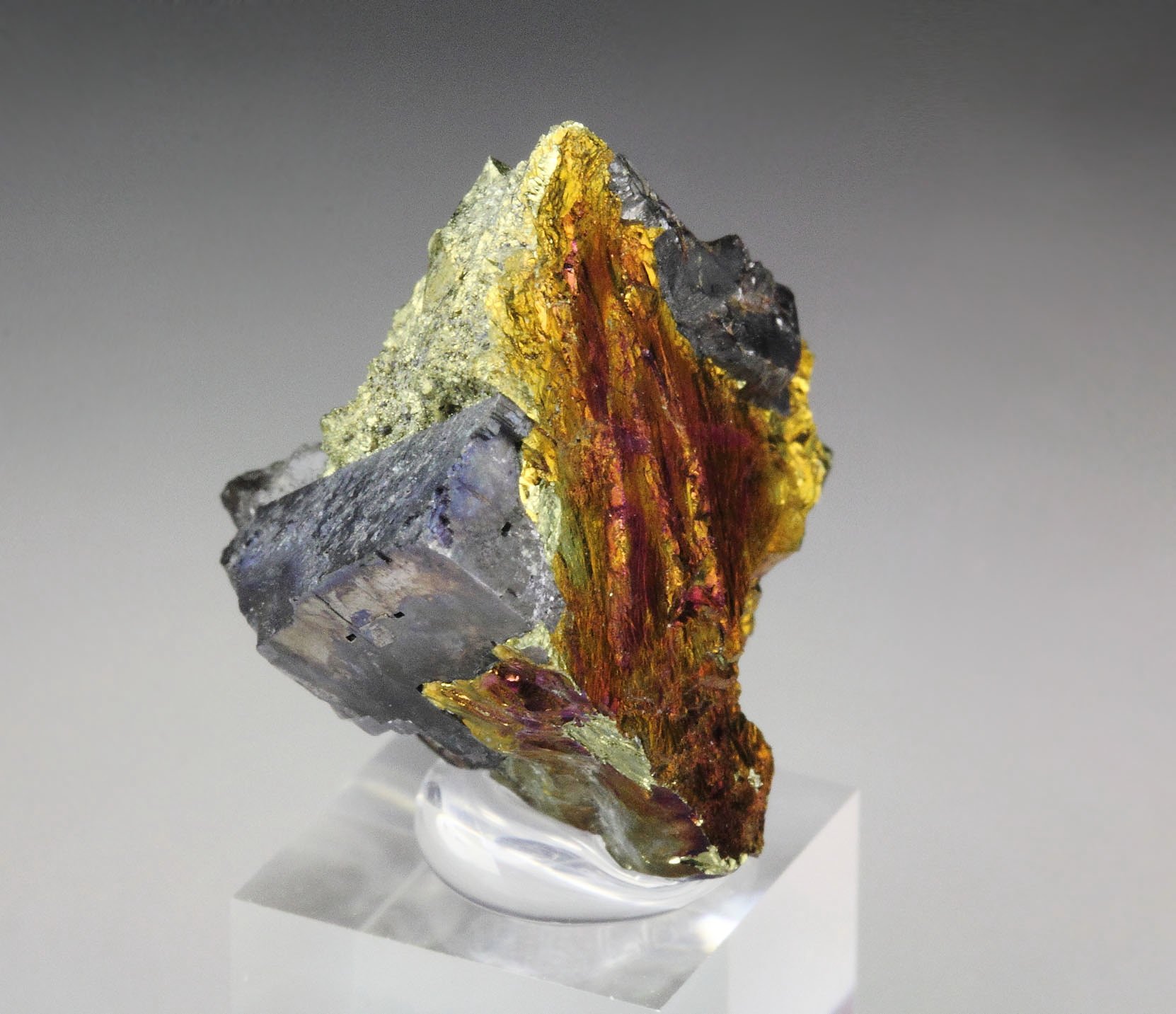 iridescent CHALCOPYRITE, GALENA, SPHALERITE