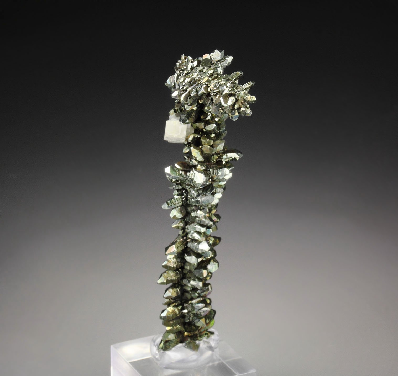 bent MARCASITE stalactite, CALCITE