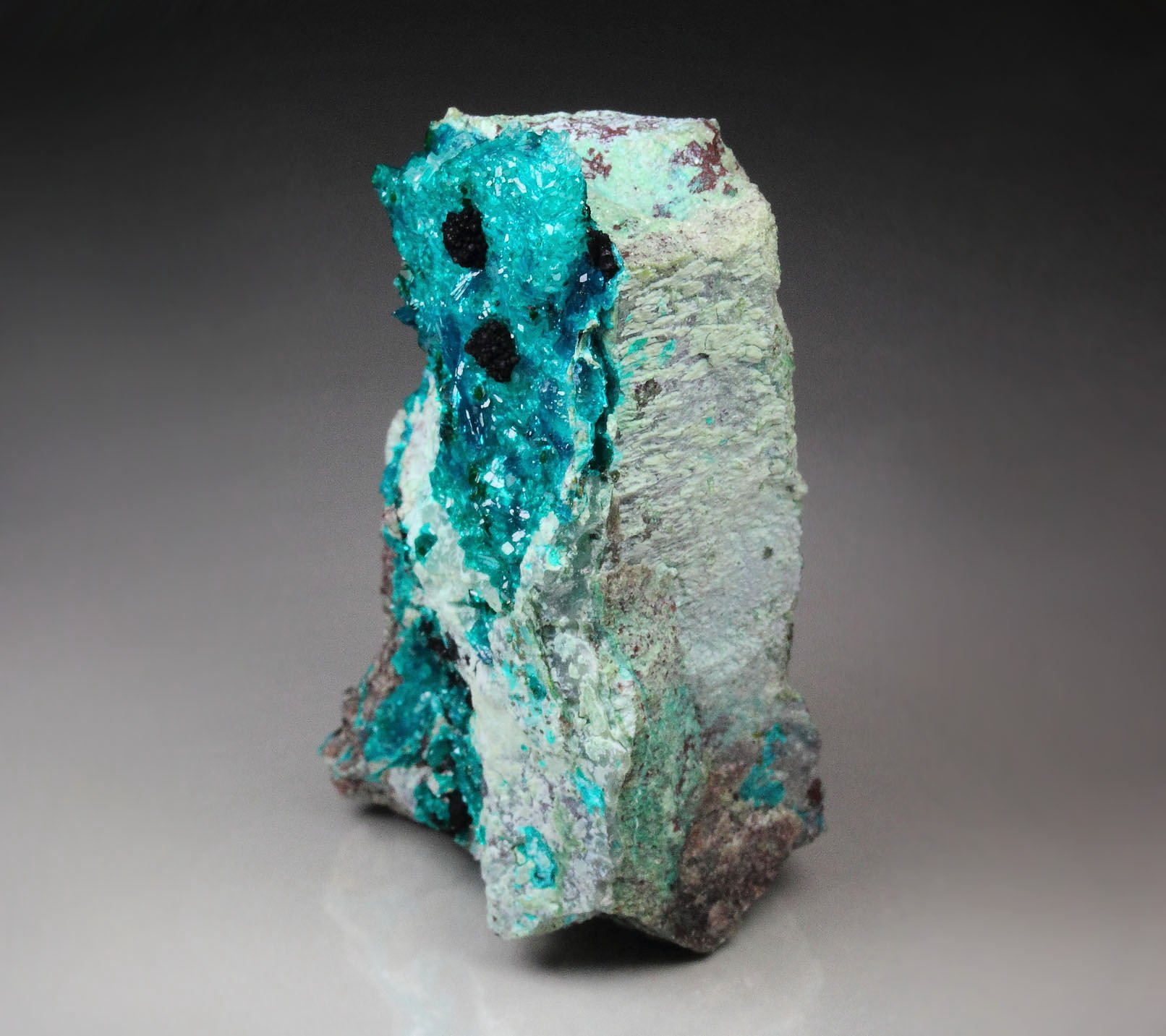 DIOPTASE, MOTTRAMITE, QUARTZ