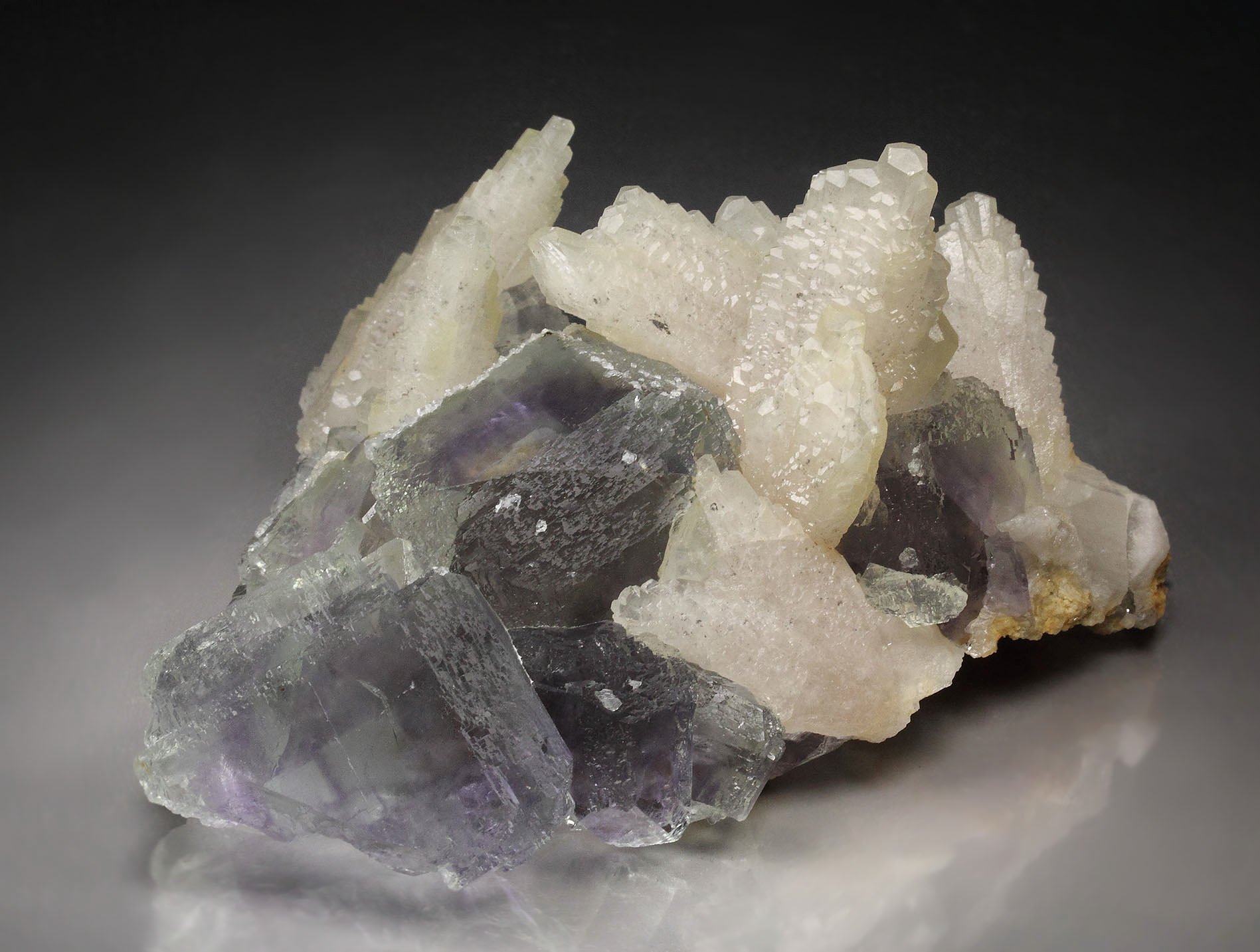 FLUORITE with PHANTOMS, CALCITE