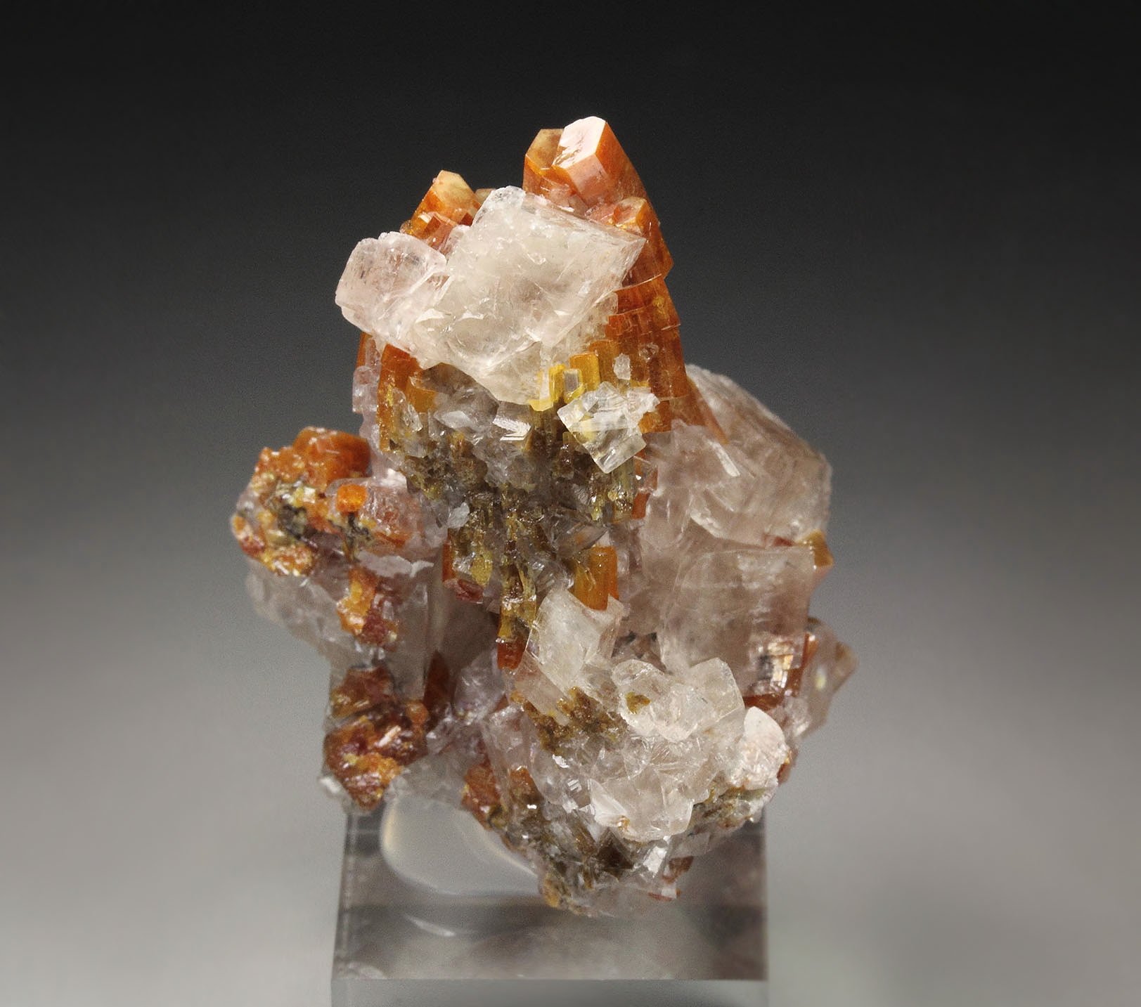 VANADINITE, CALCITE