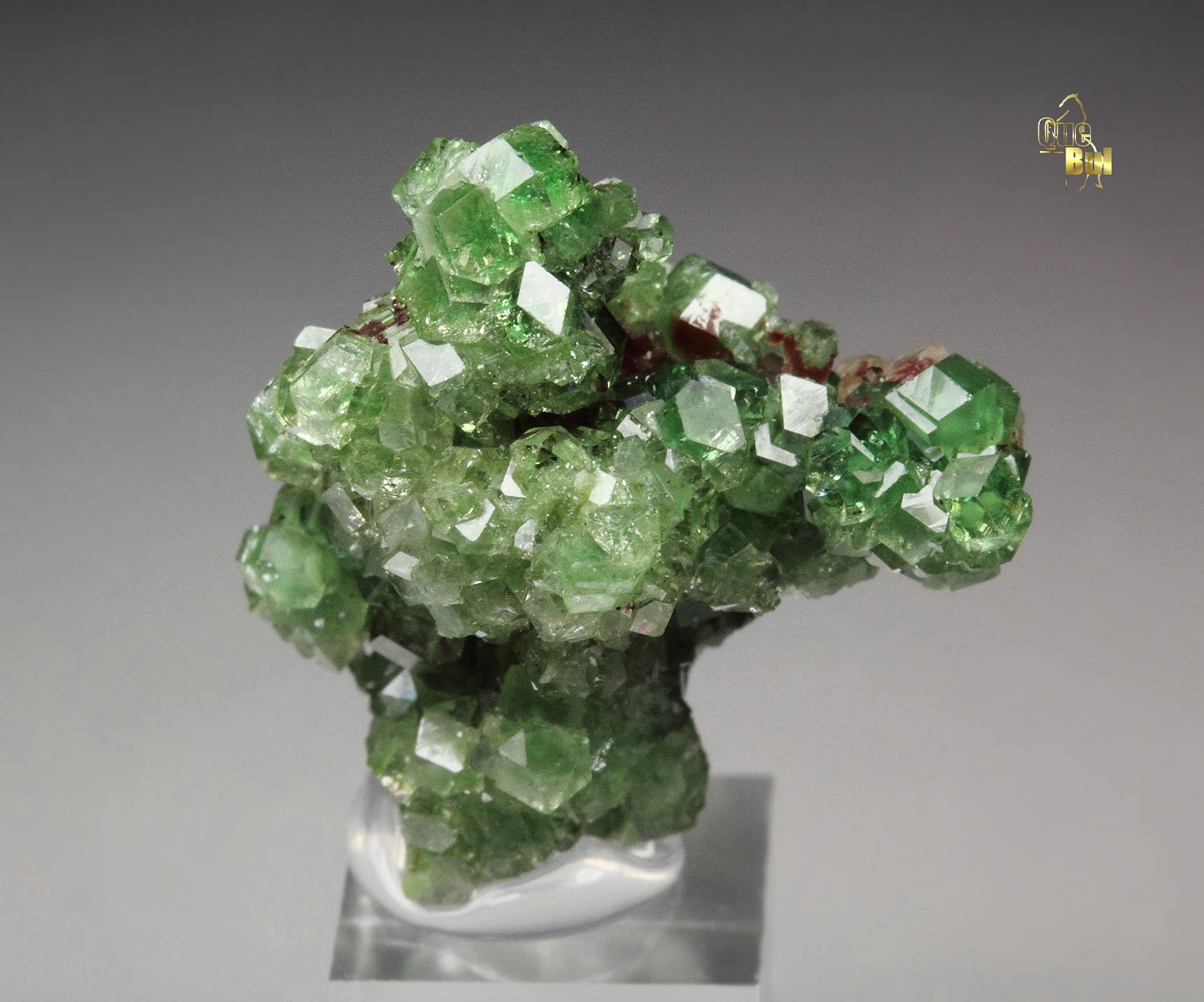 gem GARNET var. GROSSULAR with GREEN CHROMIAN PHANTOMS