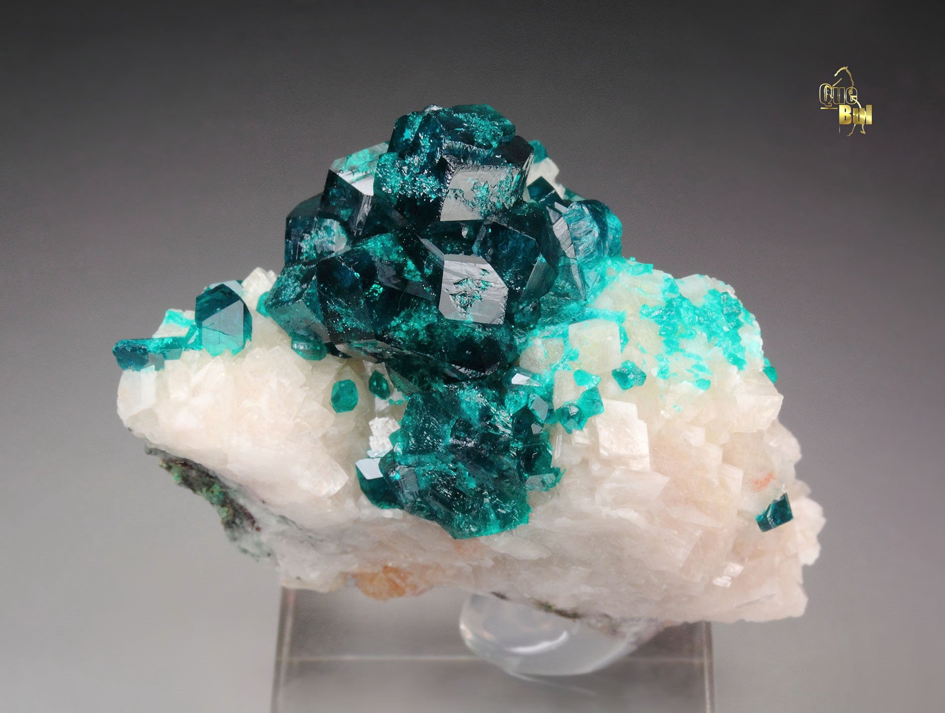 gemmy DIOPTASE, CALCITE