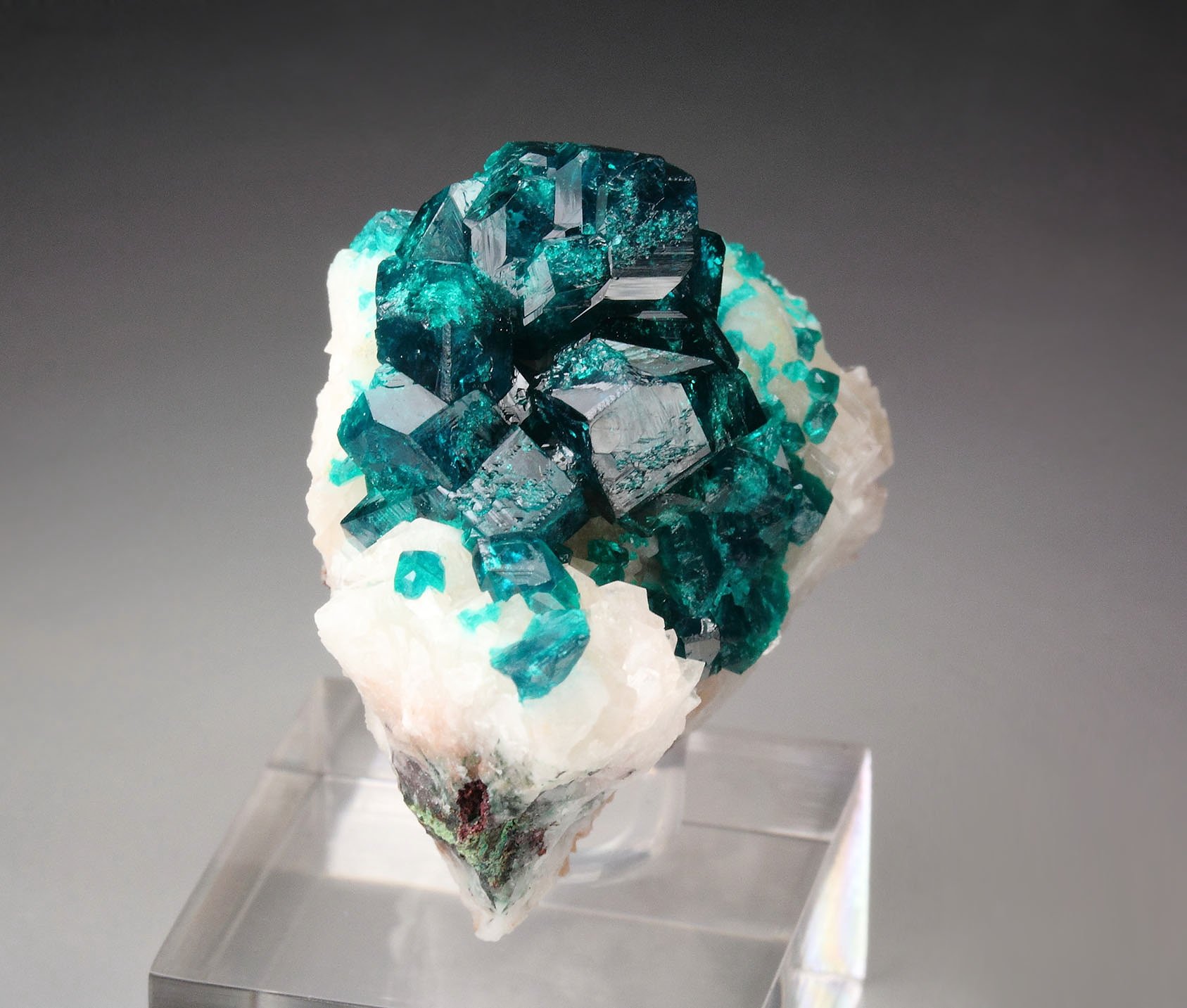 gemmy DIOPTASE, CALCITE