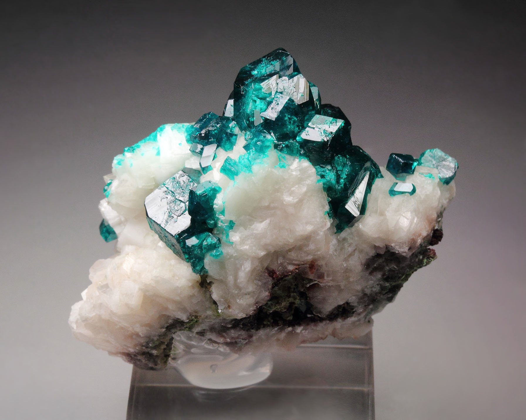 gemmy DIOPTASE, CALCITE