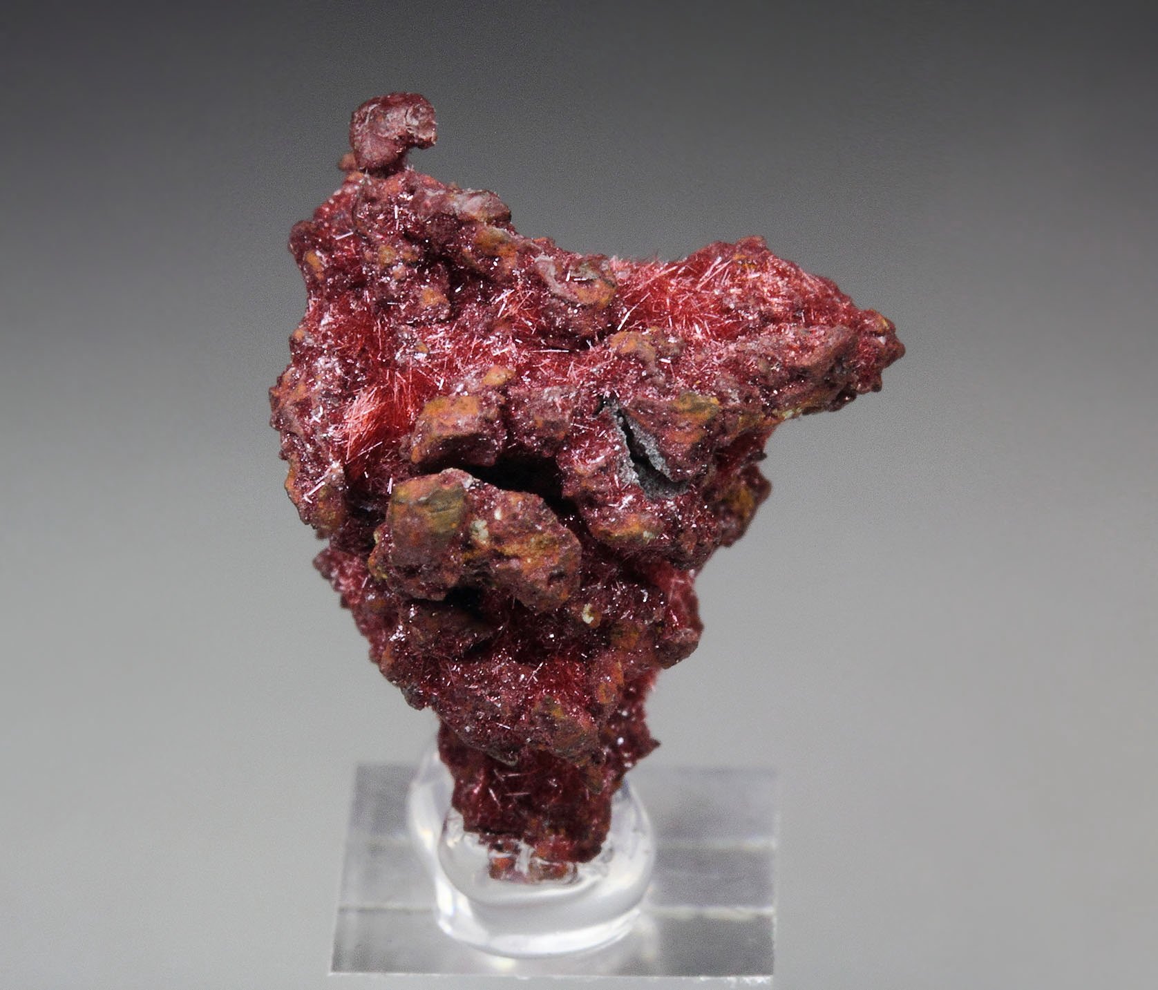 CUPRITE var. CHALCOTRICHITE, COPPER