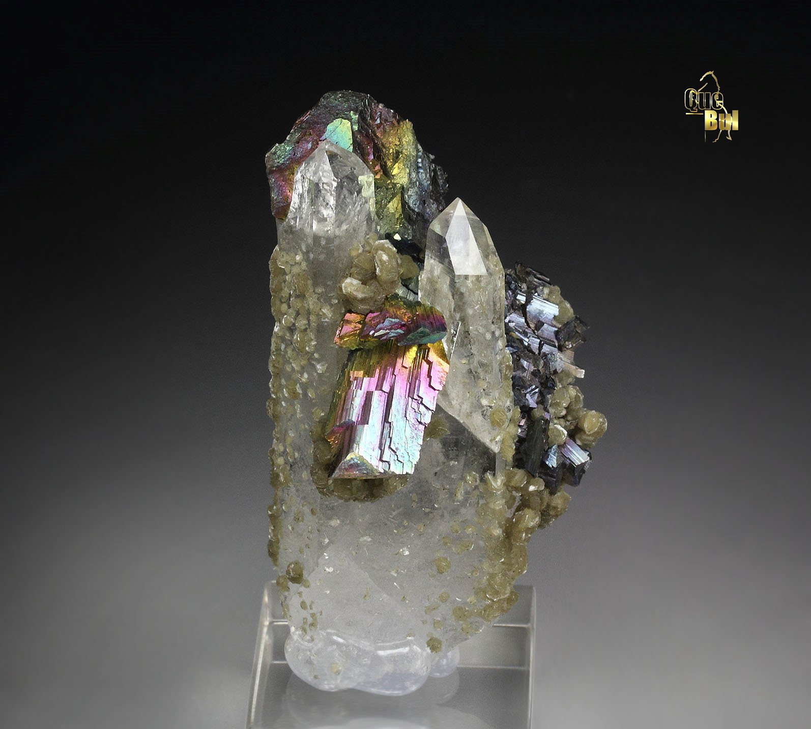 iridescent ARSENOPYRITE, QUARTZ, MUSCOVITE