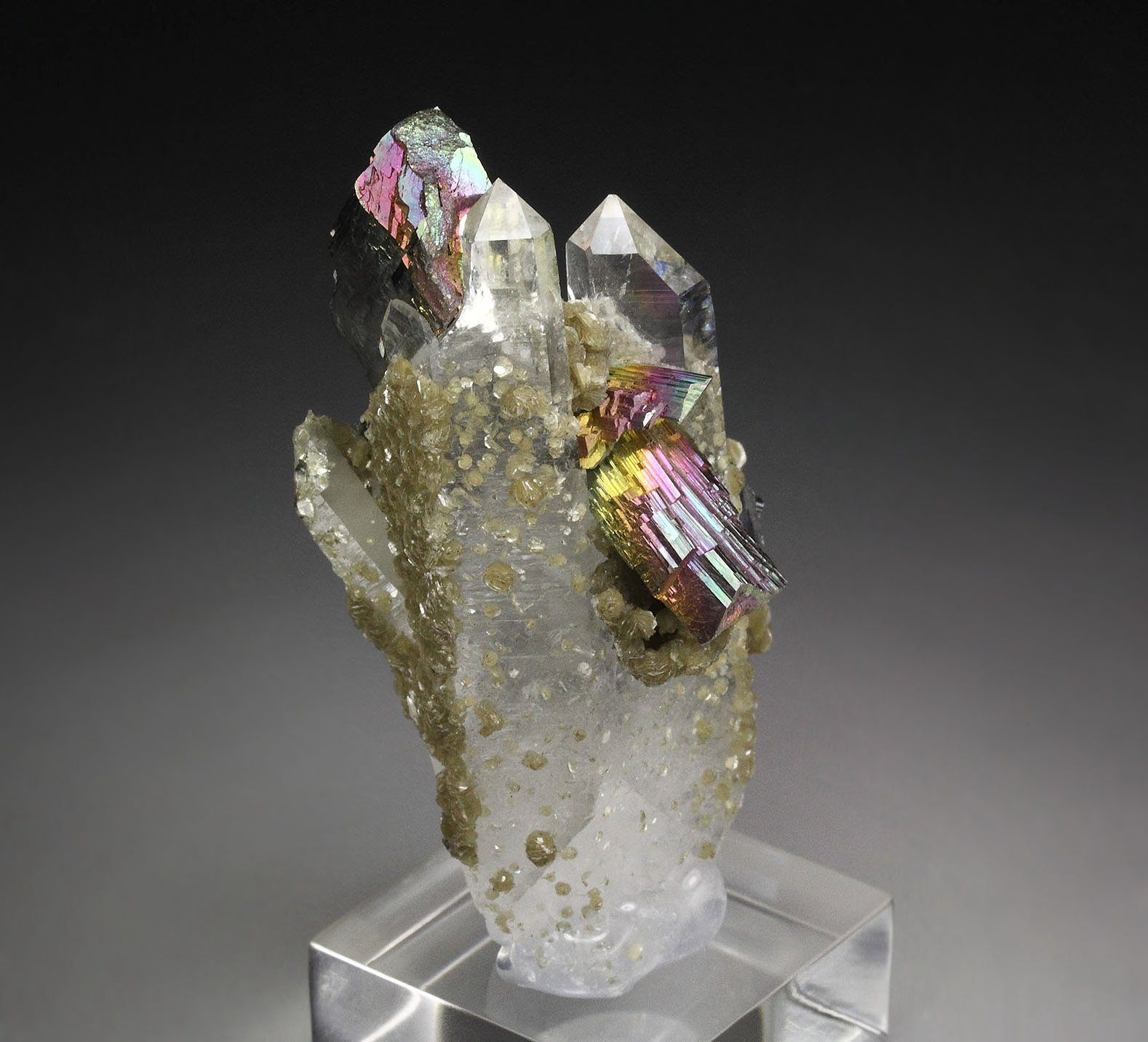 iridescent ARSENOPYRITE, QUARTZ, MUSCOVITE