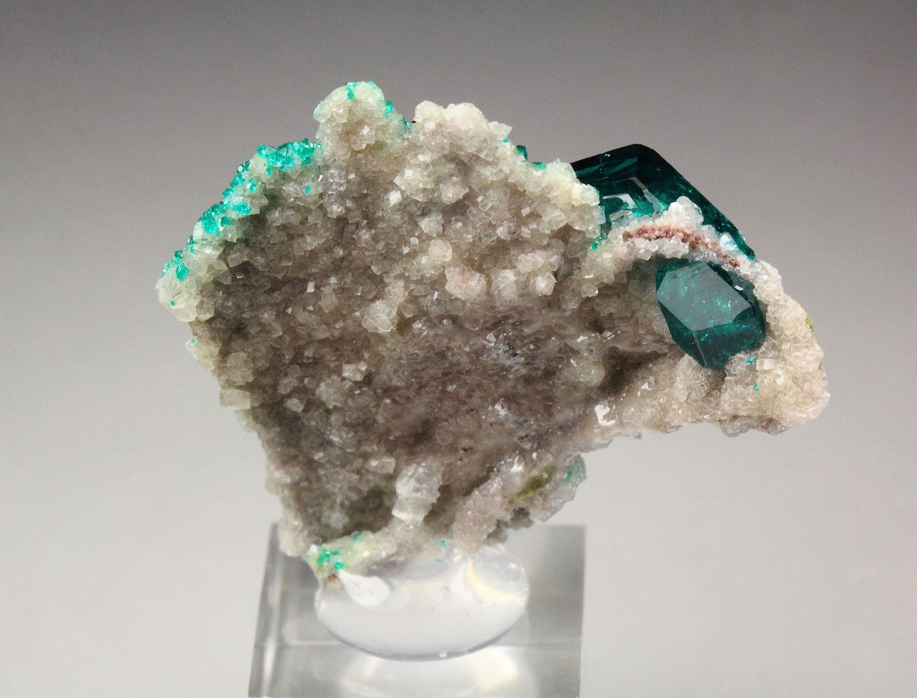 gemmy DIOPTASE, CALCITE