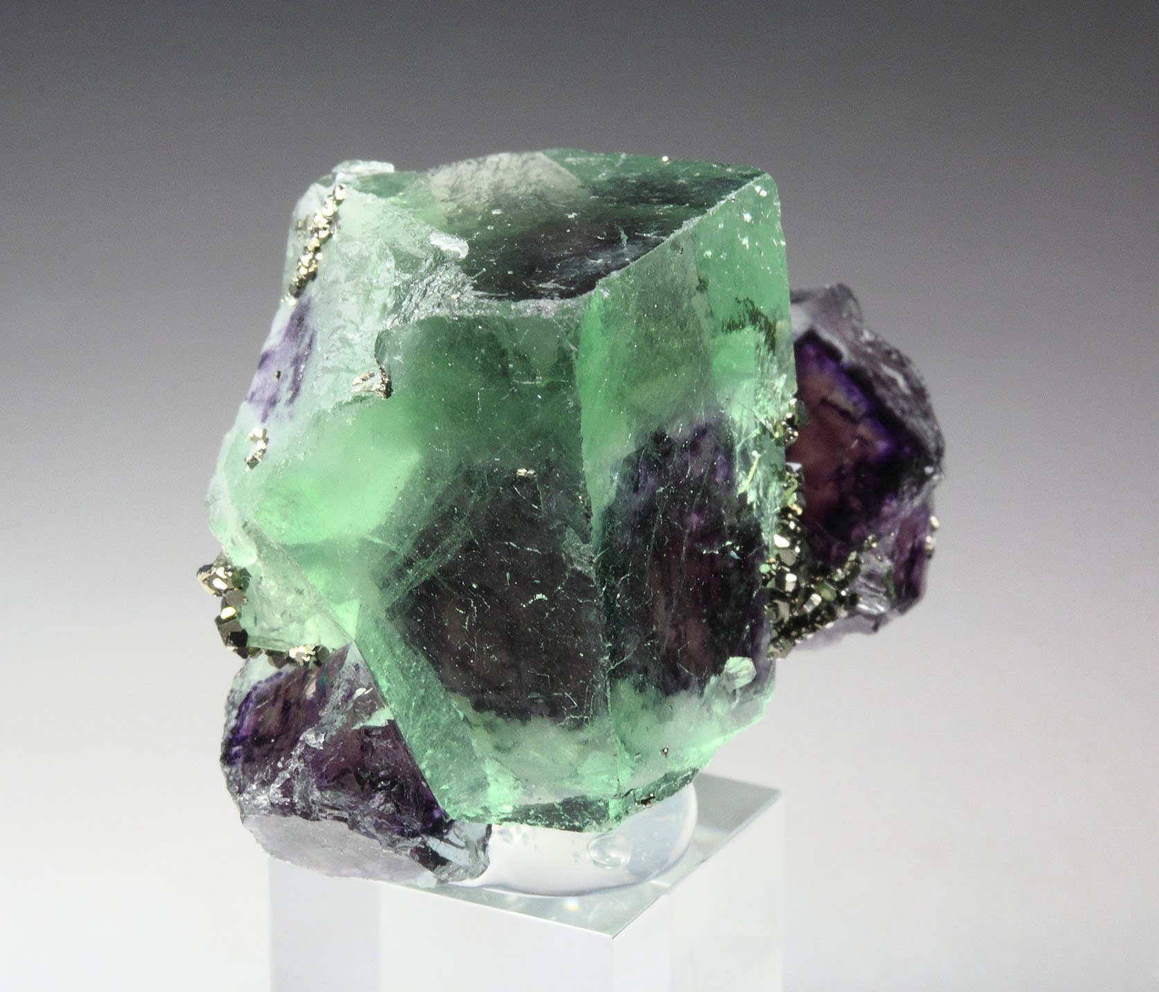 FLUORITE with PHANTOMS, PYRITE