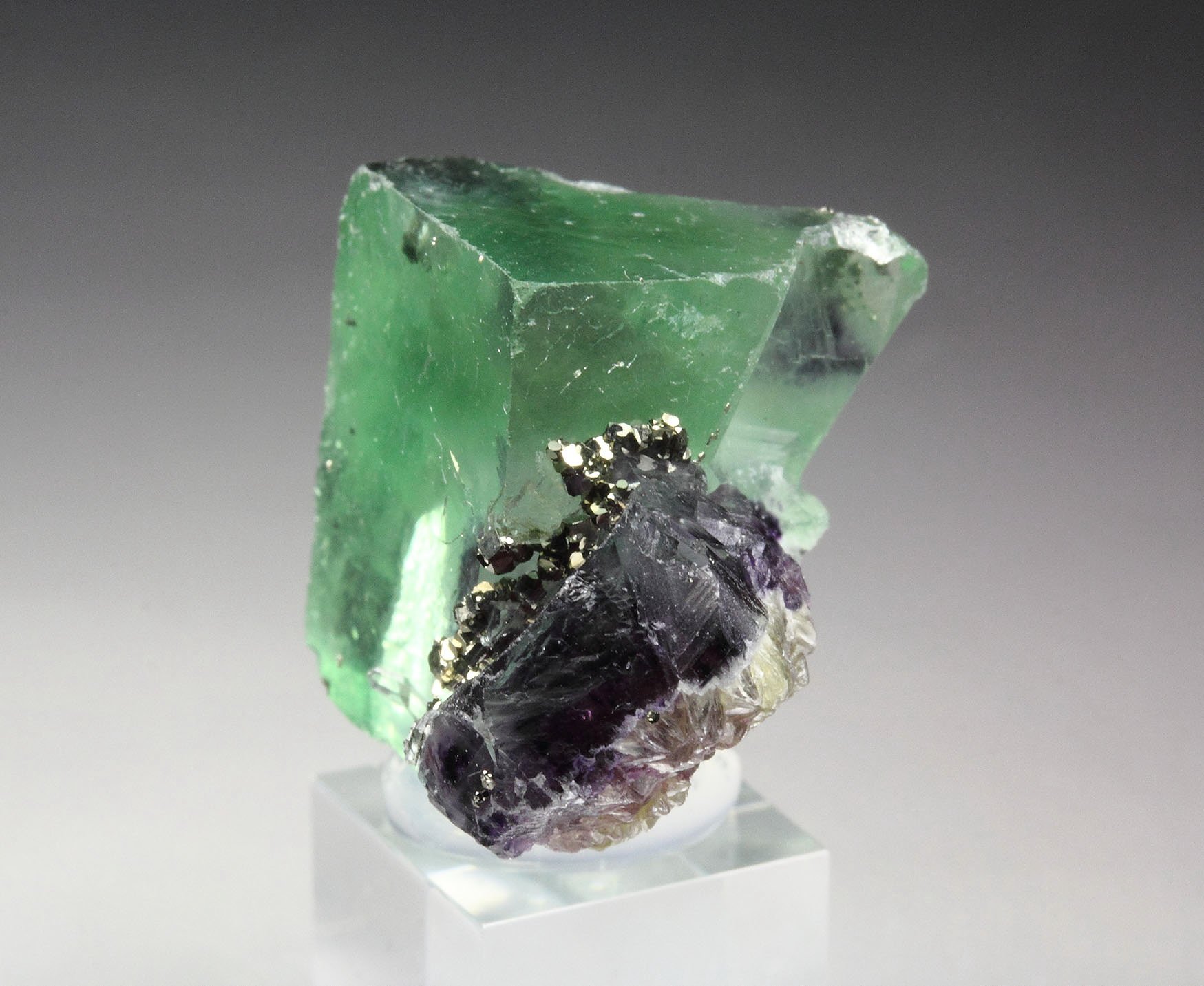 FLUORITE with PHANTOMS, PYRITE