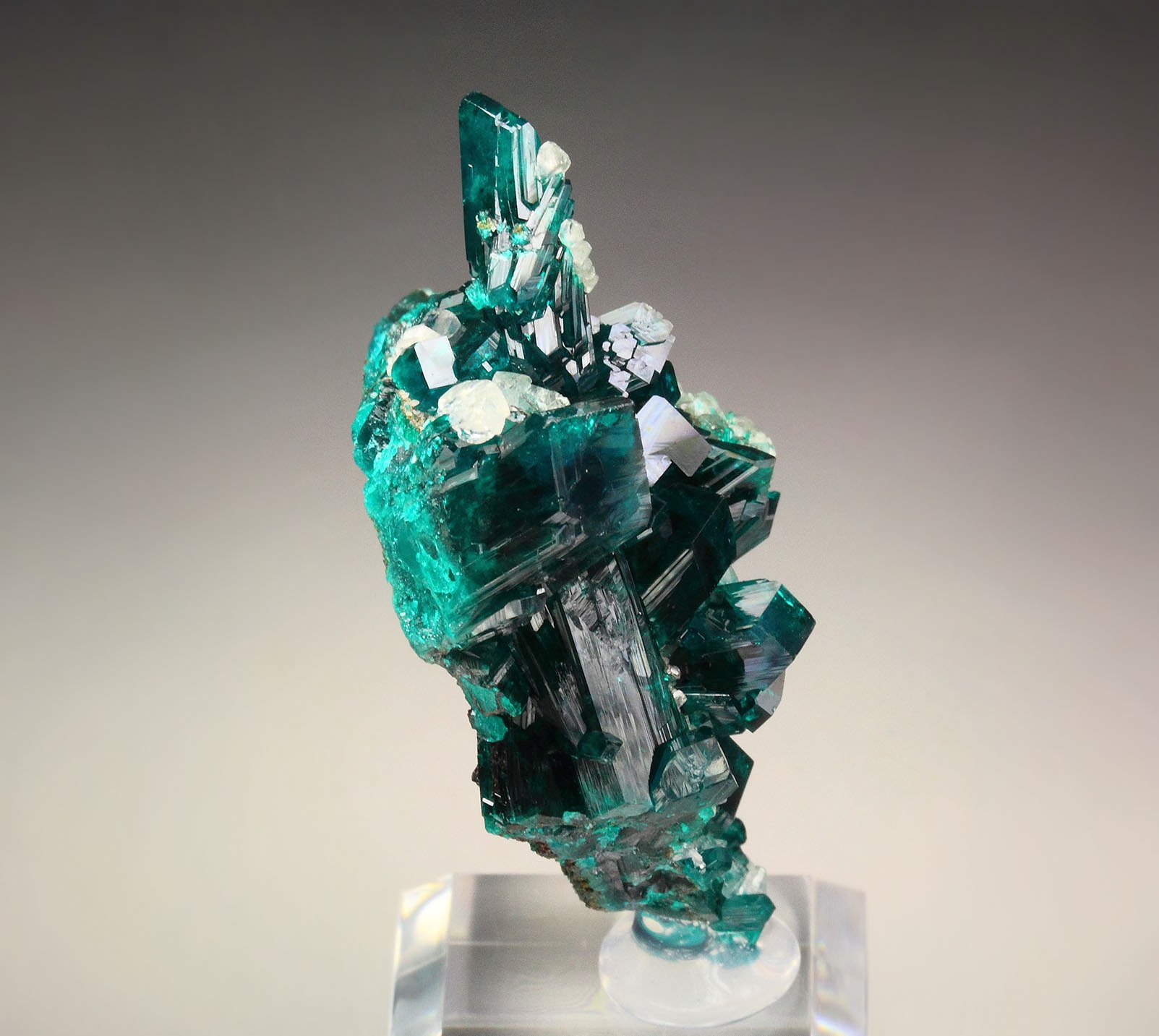 gemmy DIOPTASE, CALCITE