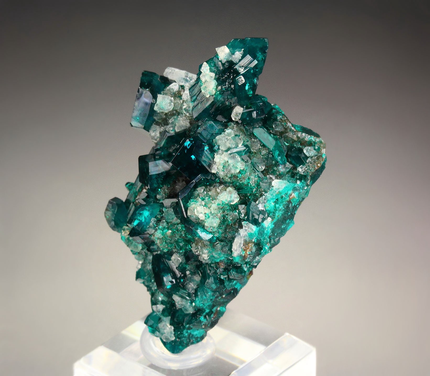 gemmy DIOPTASE, CALCITE