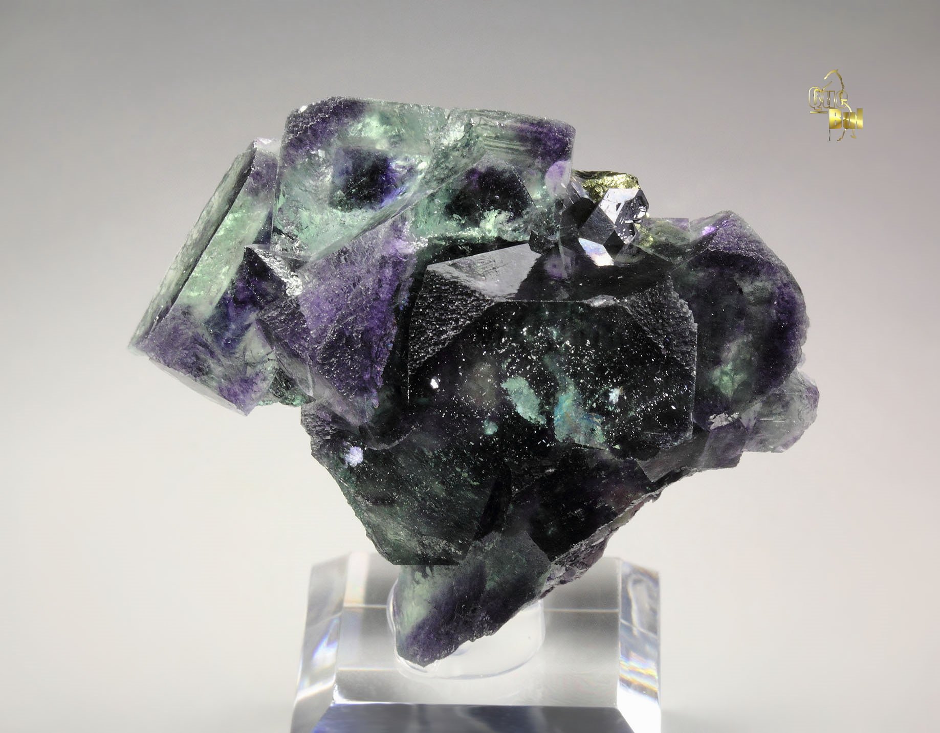 FLUORITE with PHANTOMS, PYRITE