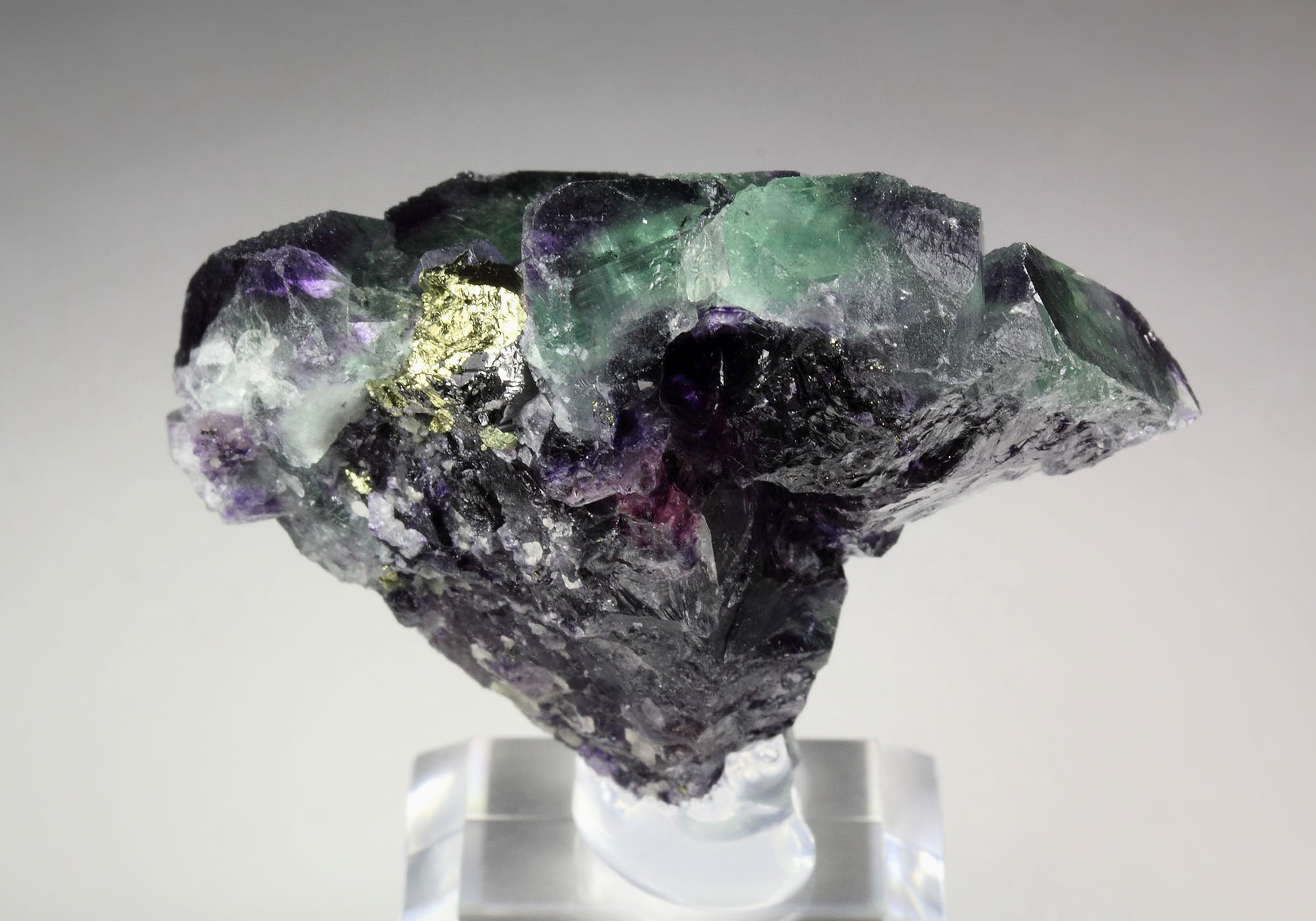 FLUORITE with PHANTOMS, PYRITE