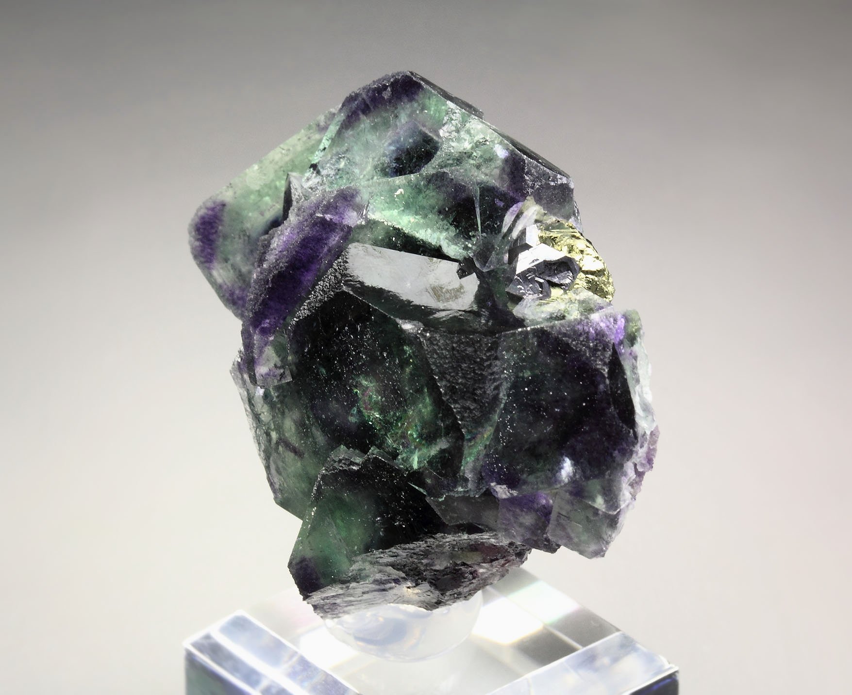 FLUORITE with PHANTOMS, PYRITE