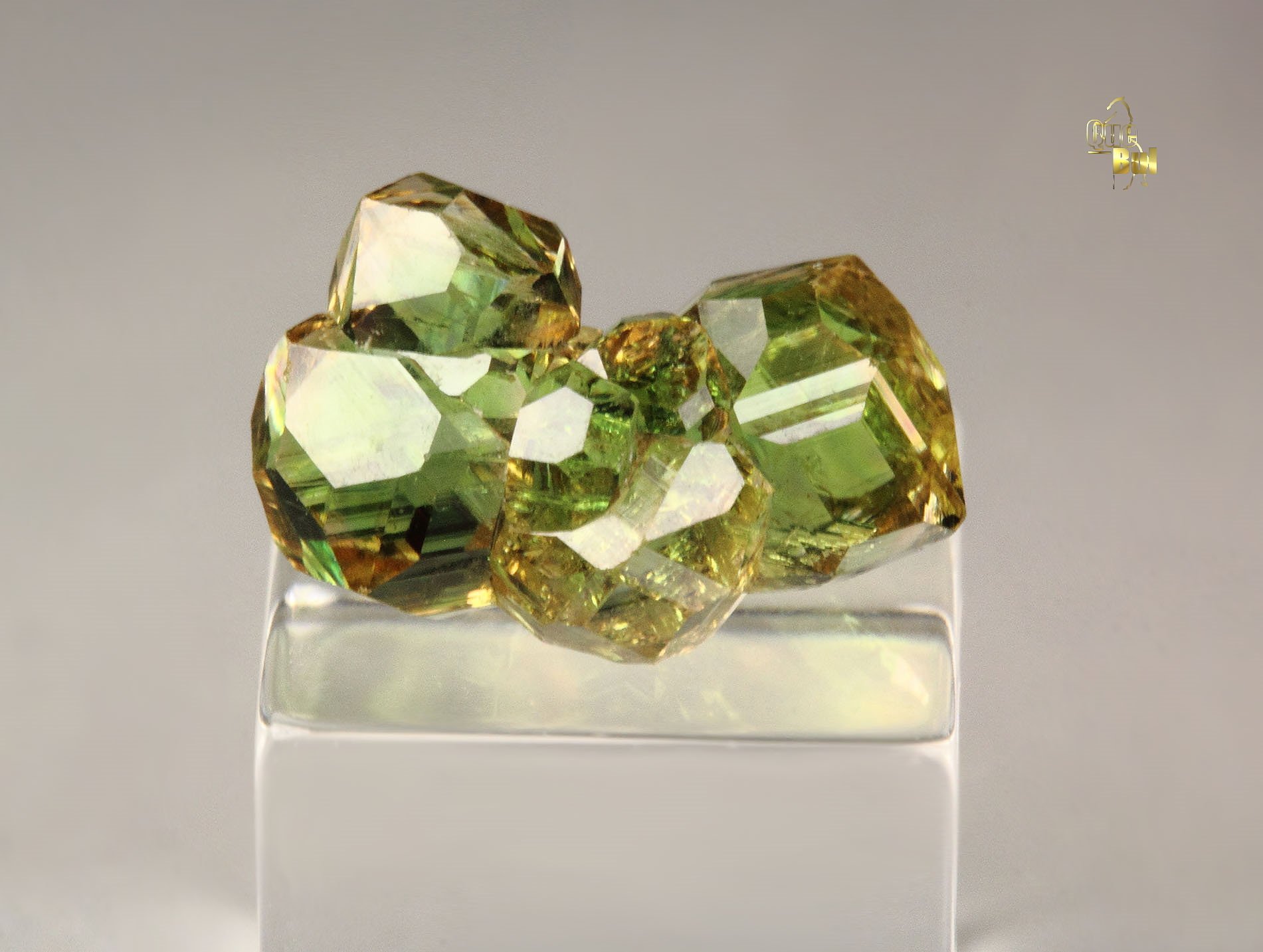 gem GARNET var. GROSSULAR with GREEN CHROMIAN PHANTOMS