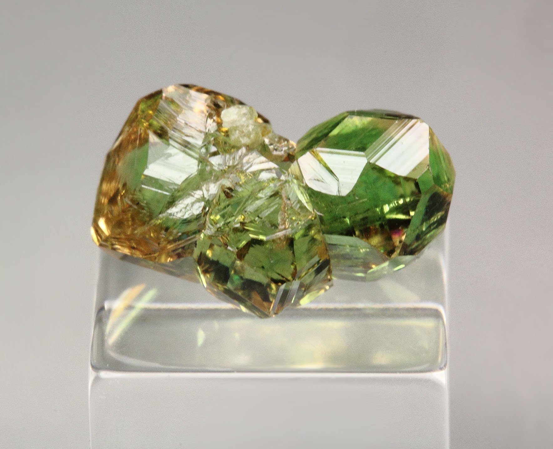 gem GARNET var. GROSSULAR with GREEN CHROMIAN PHANTOMS