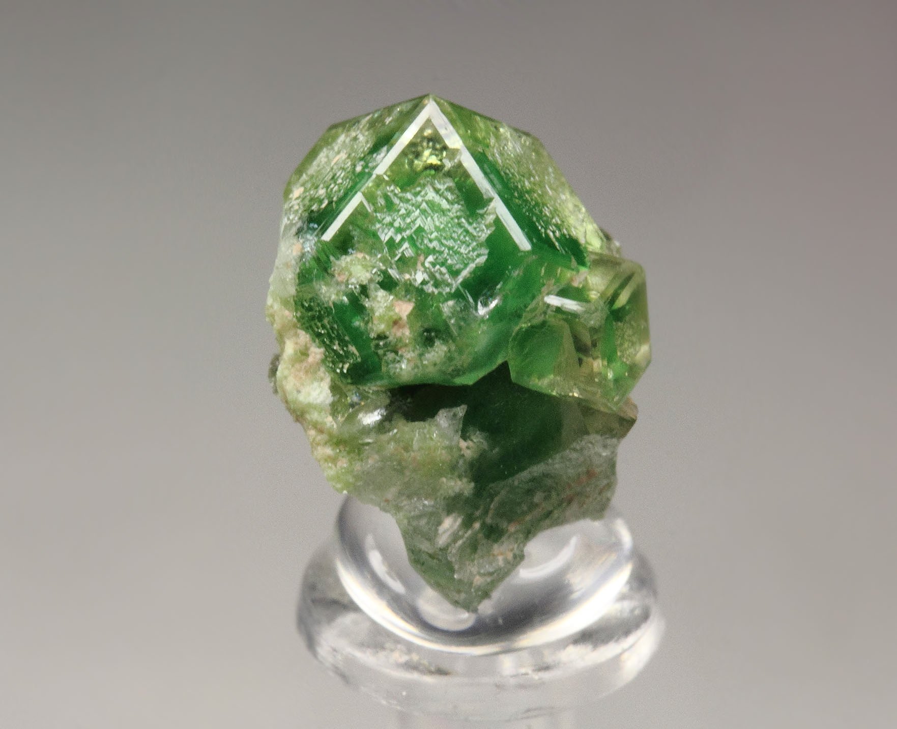 gem GARNET var. GROSSULAR with GREEN CHROMIAN PHANTOMS