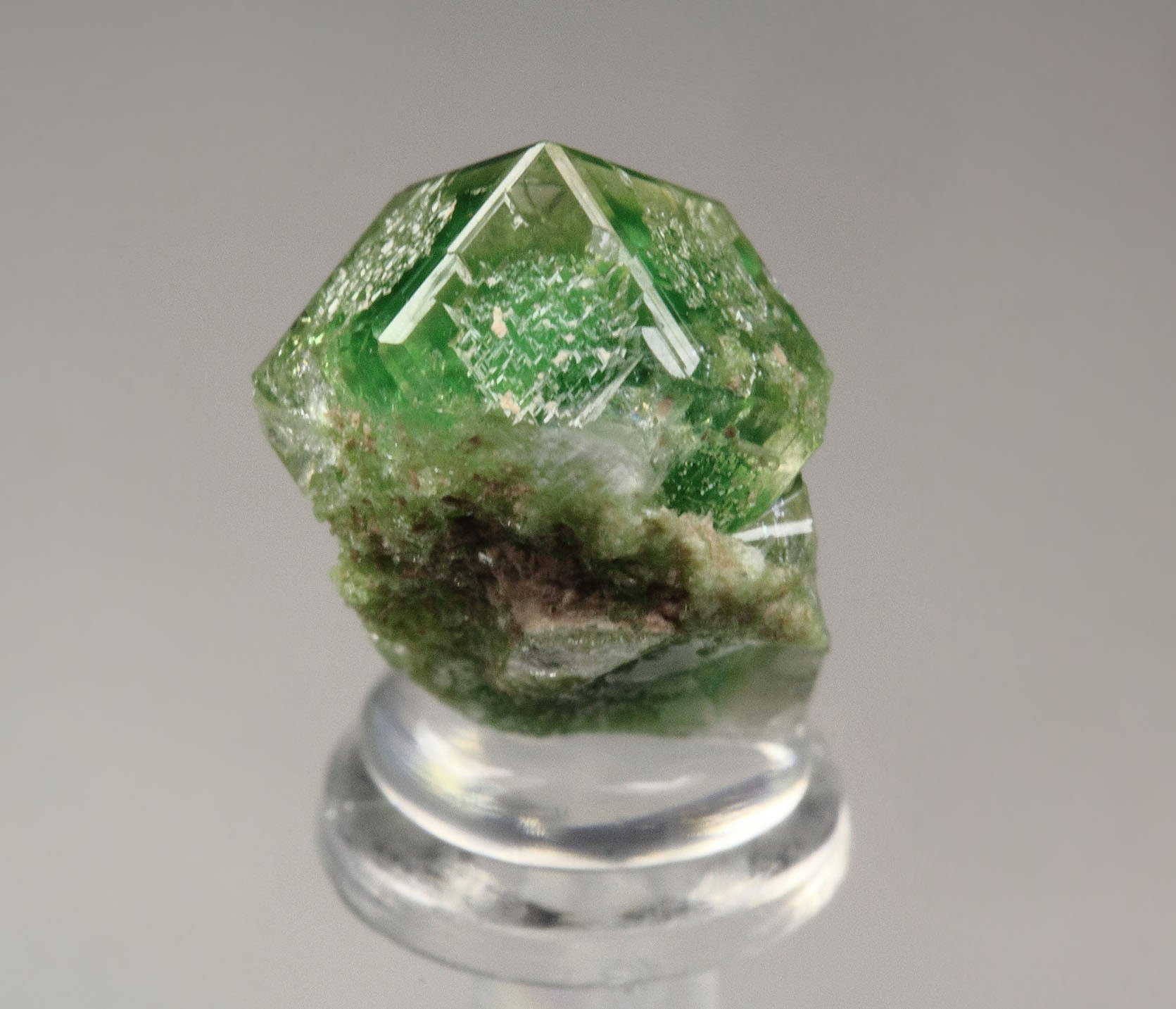 gem GARNET var. GROSSULAR with GREEN CHROMIAN PHANTOMS