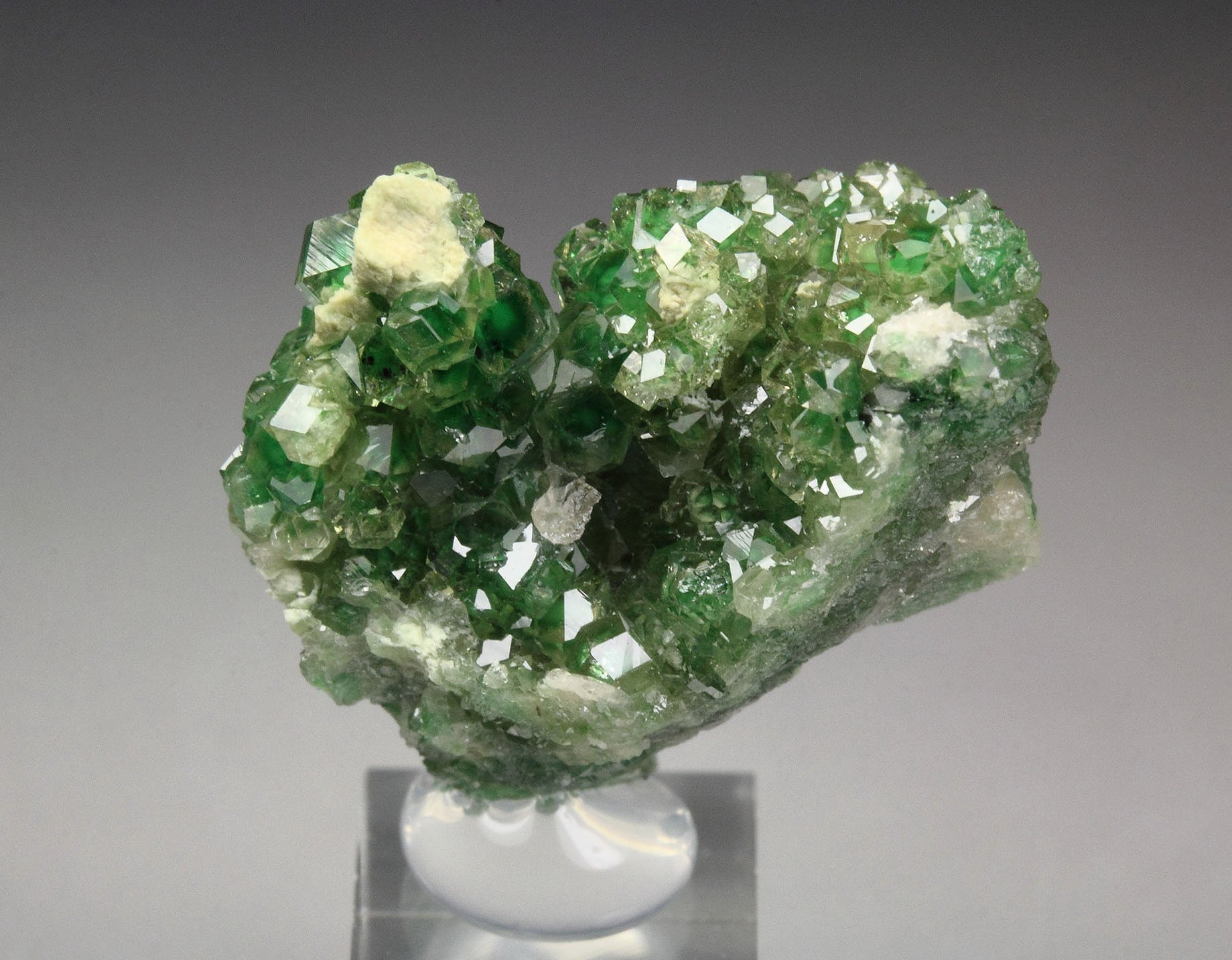 gem GARNET var. GROSSULAR with GREEN CHROMIAN PHANTOMS