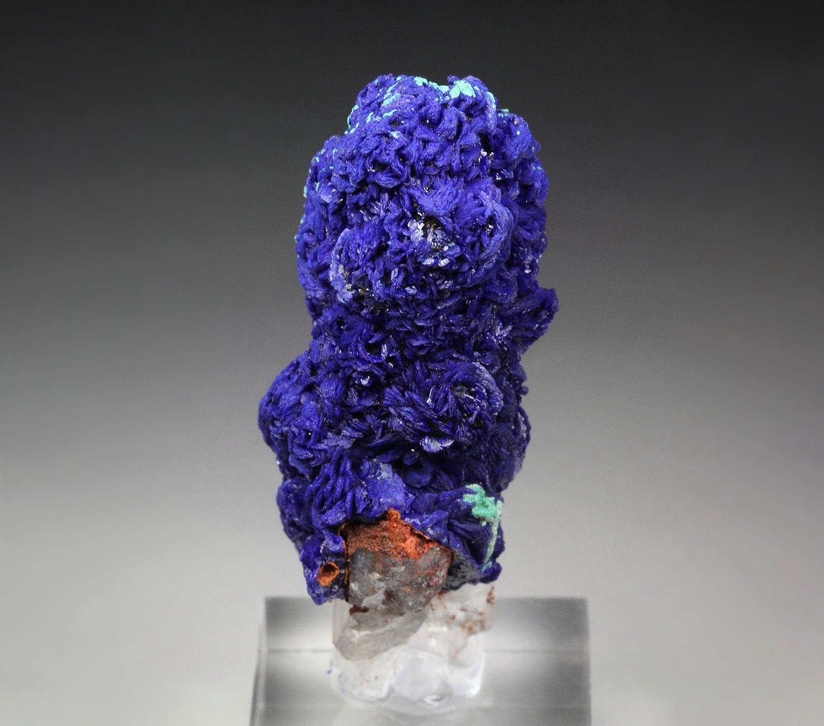 AZURITE, QUARTZ, MALACHITE pseudomorph