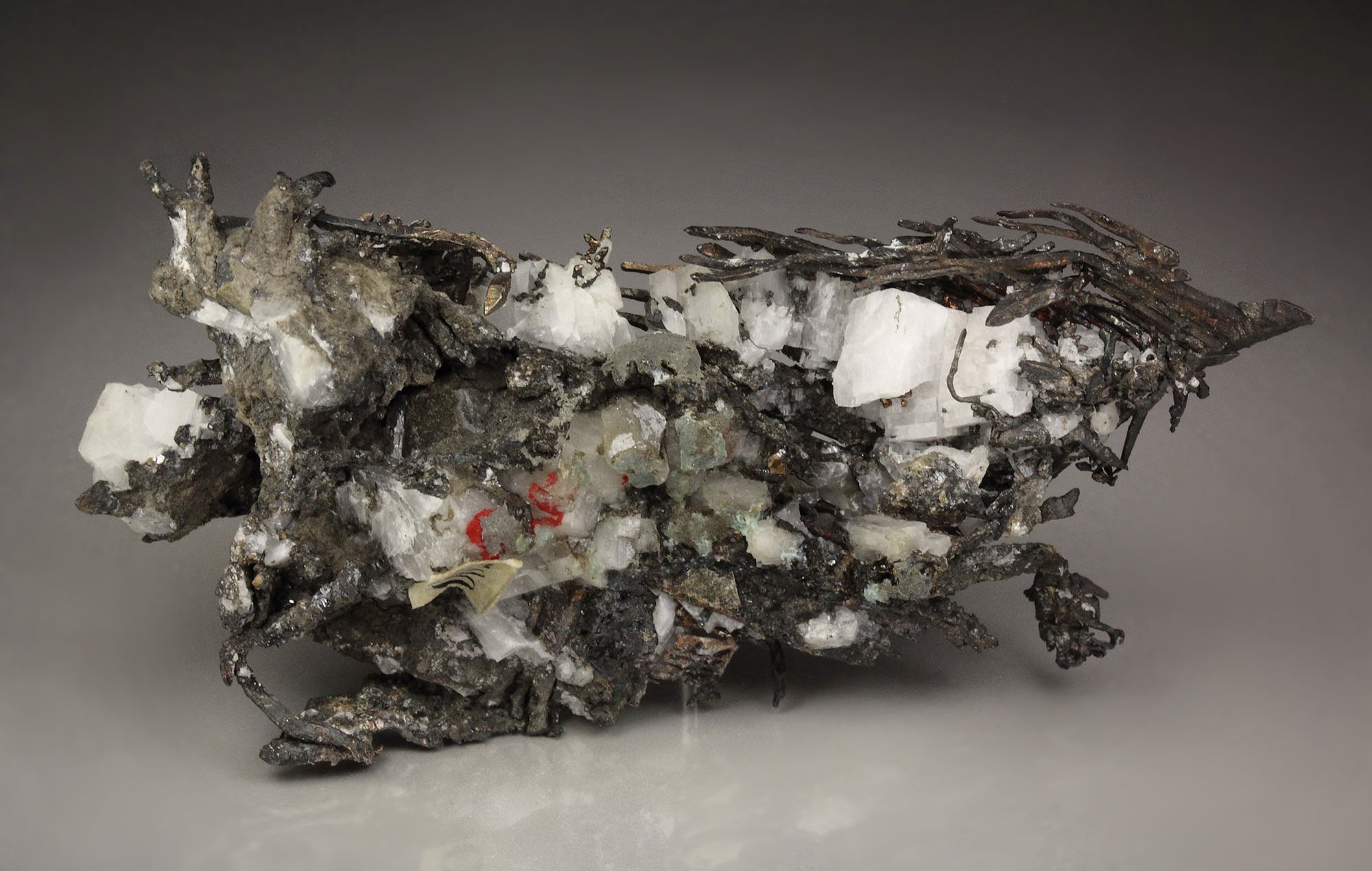 spinel-twinned SILVER, CALCITE