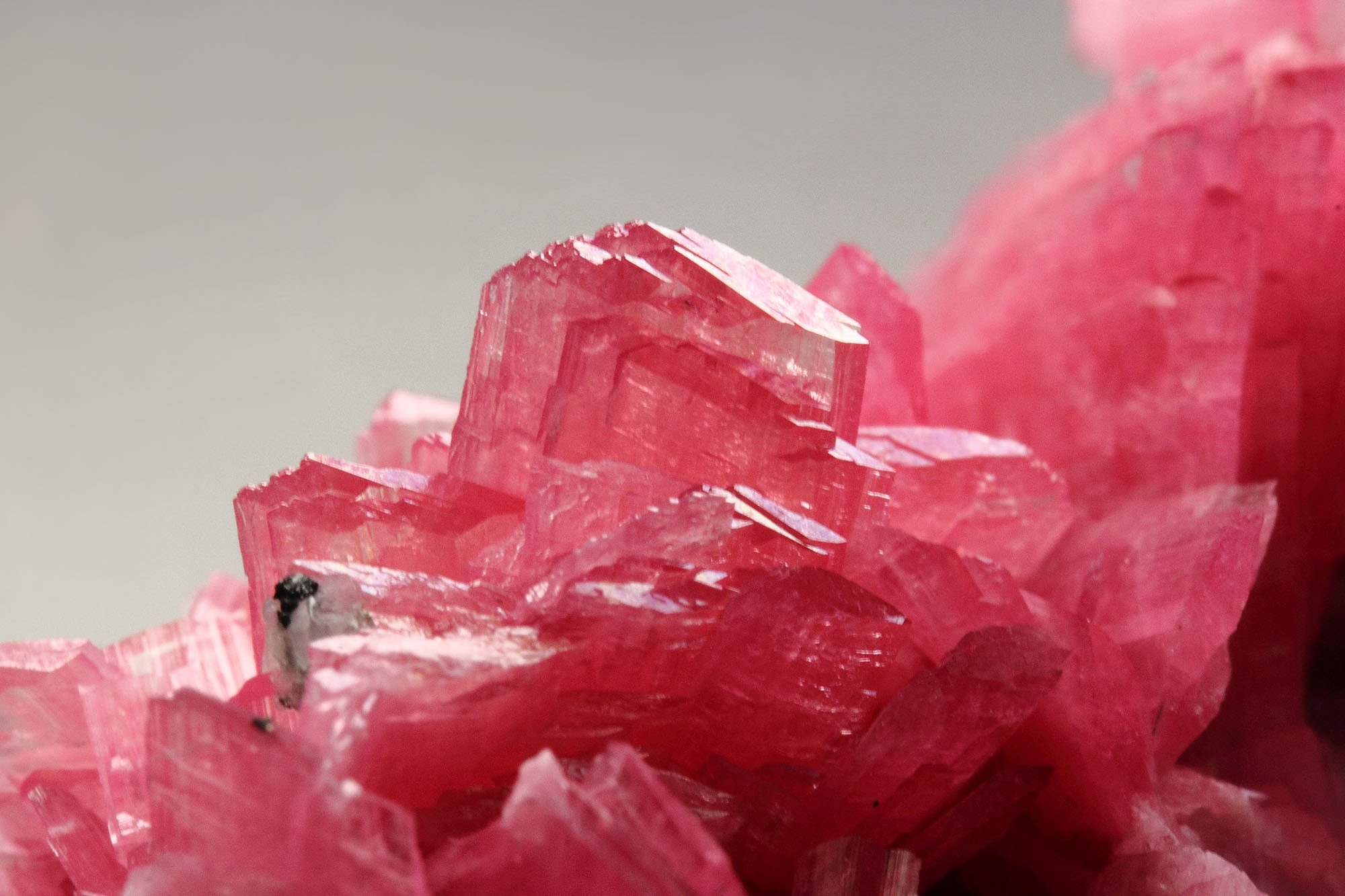 gemmy RHODONITE, CALCITE