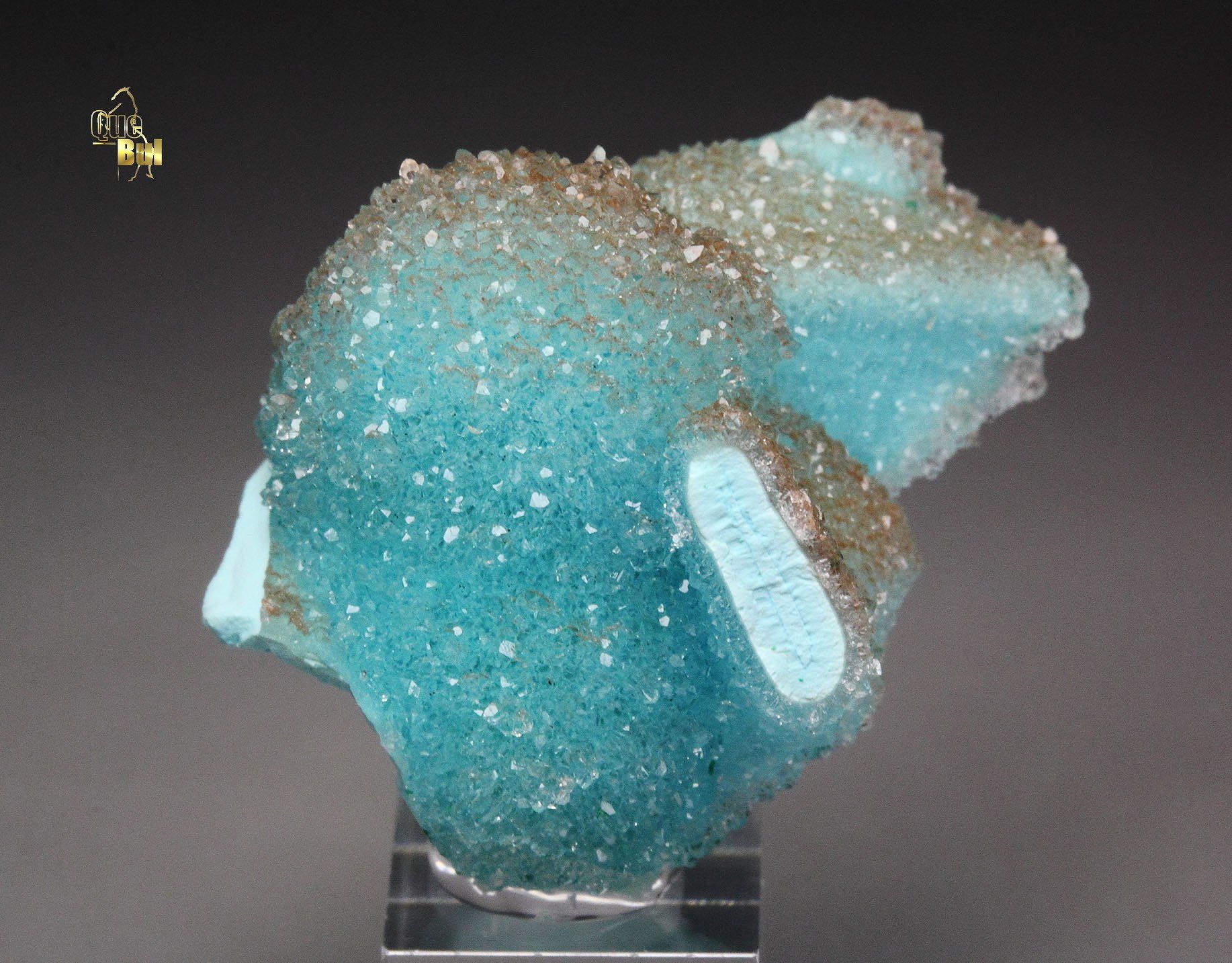 CHRYSOCOLLA pseudomorph, QUARTZ, MALACHITE 
