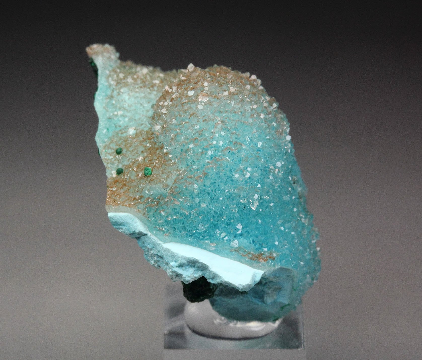 CHRYSOCOLLA pseudomorph, QUARTZ, MALACHITE 